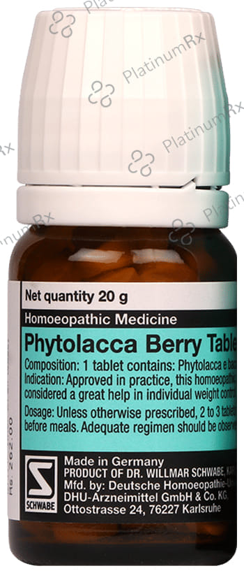 Dr Willmar Schwabe Germany Phytolacca Berry Tablet