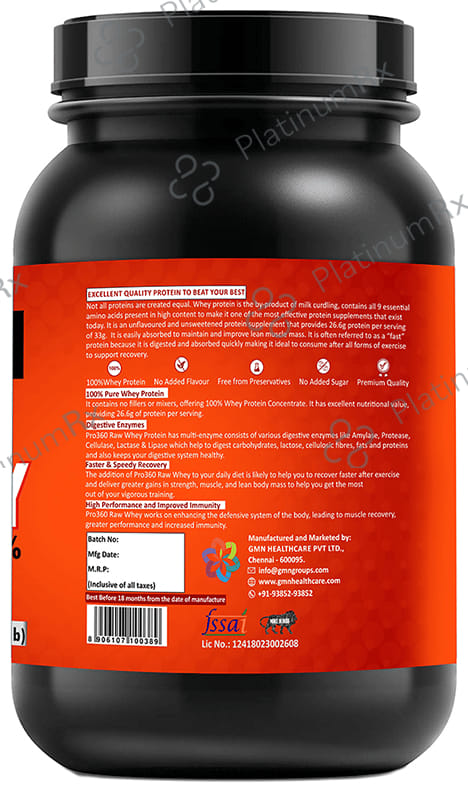 Pro360 Raw Whey Protein 100% Unflavoured 1 kg