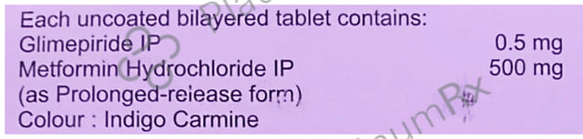 Diatoglim M 0.5/500mg Tablet PR 15s