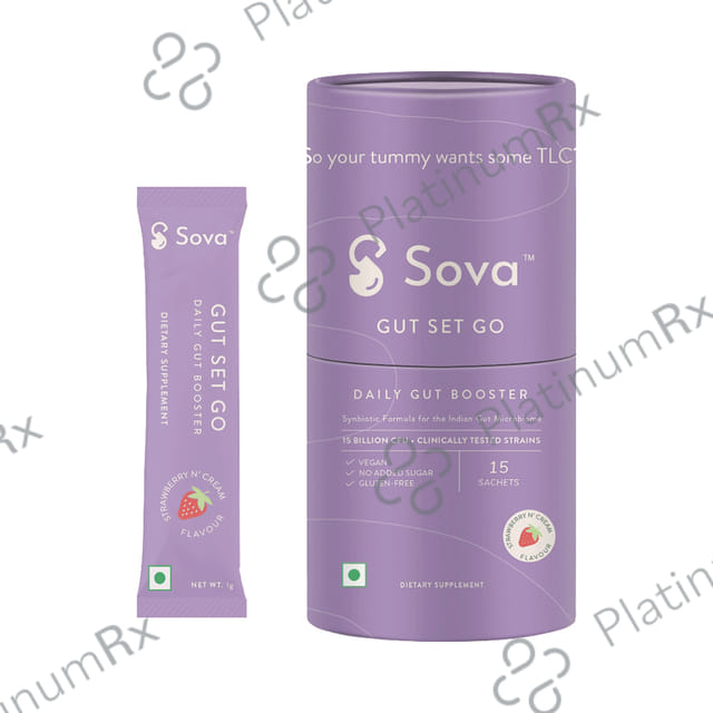 Sova Gut Set Go Sachet for Immunity & Digestion(1gm Each) Strawberry and Cream