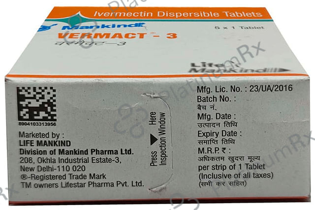 Vermact 3mg Tablet DT 1s