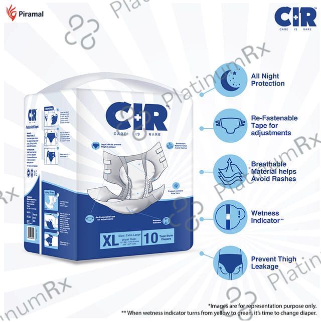 CIR Premium Adult Unisex Diaper Size XL 10s
