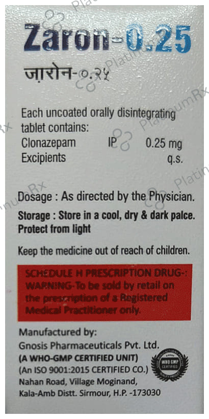 Zaron 0.25 Tablet MD