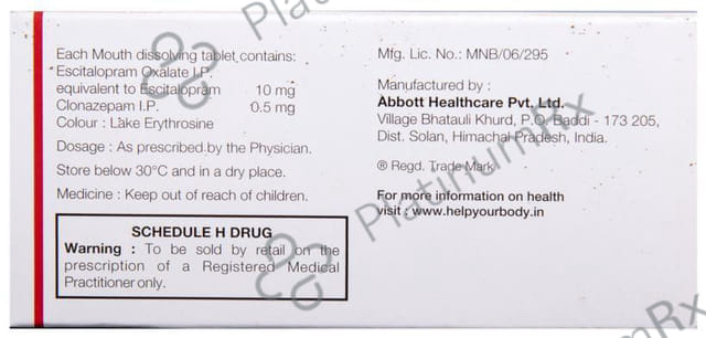 Szetalo Plus 0.5/10mg Tablet MD 10s