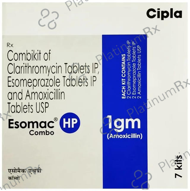 Esomac HP Combo 1000/500/40mg Tablet 6s