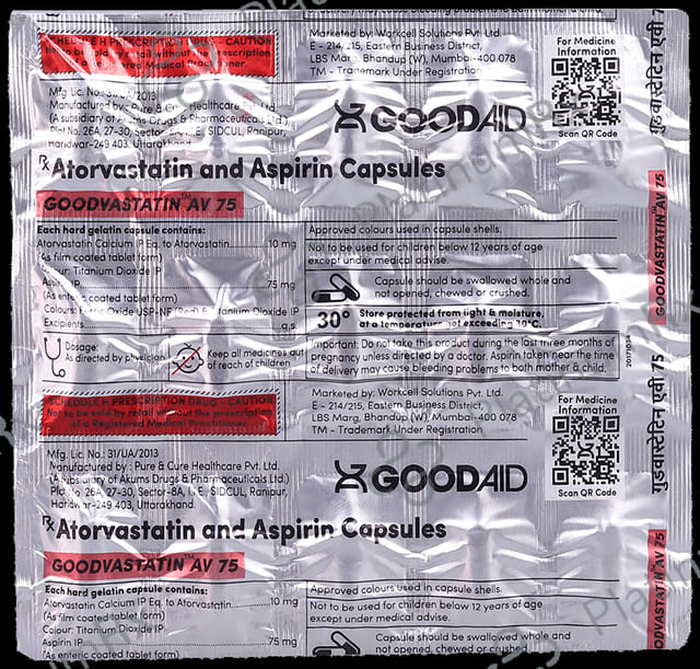 Goodvastatin AV 75/10mg Capsule 15s