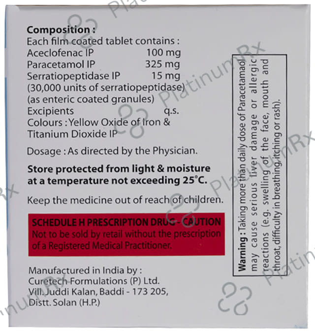 Safe Relief 100/325/15mg APS Tablet 10s