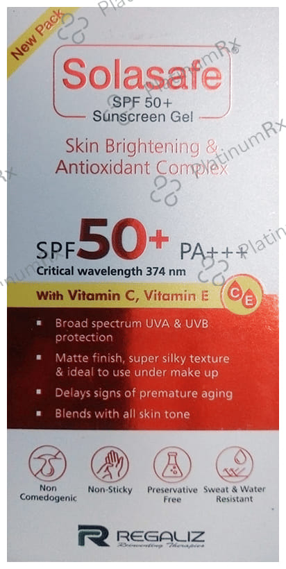 Solasafe Spf 50+ Sunscreen Gel 50gm