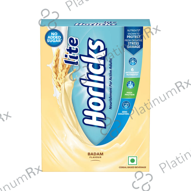 Horlicks Lite with Antioxidant Nutrients, Protein & No Added Sugar for Stamina, Bones, Immunity & Growth Powder Badam