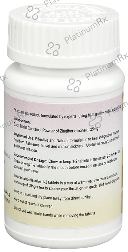 Herba Neuva Ginger 25 Chewable Tablet Khatta Meetha Sugar Free
