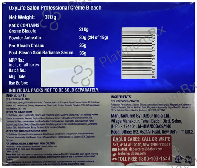 Dabur Oxylife Salon Professional Creme Bleach with Natural Radiance