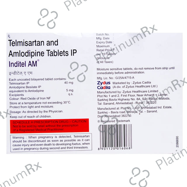 Inditel AM 80/5mg Tablet 15s