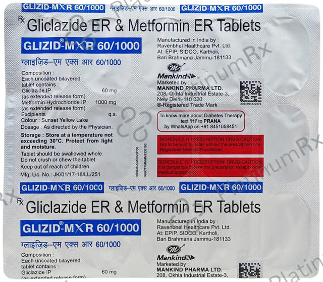Glizid M XR 30/500mg Tablet ER 15s