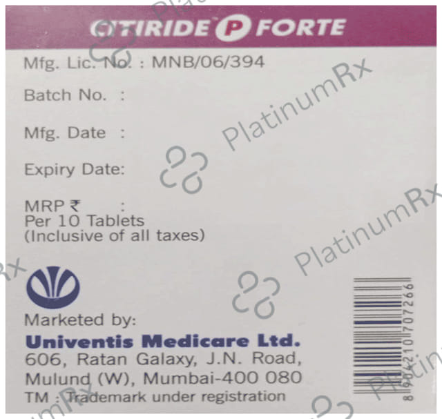 Citiride P Forte 500/800mg Tablet 10s