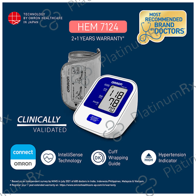 Omron HEM 7124 BP Monitor Device 1s