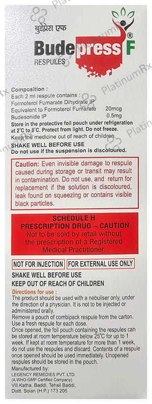 Budepress F 500/20mcg Respules 5X2ml