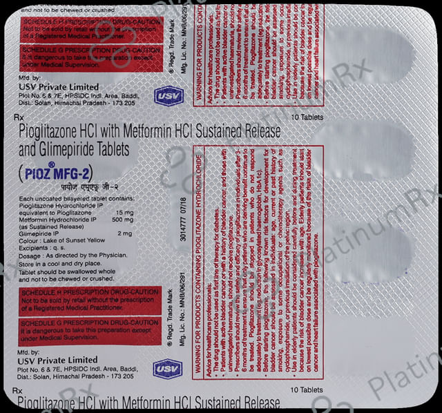 Pioz MF G2 2/500/15mg Tablet SR 10s