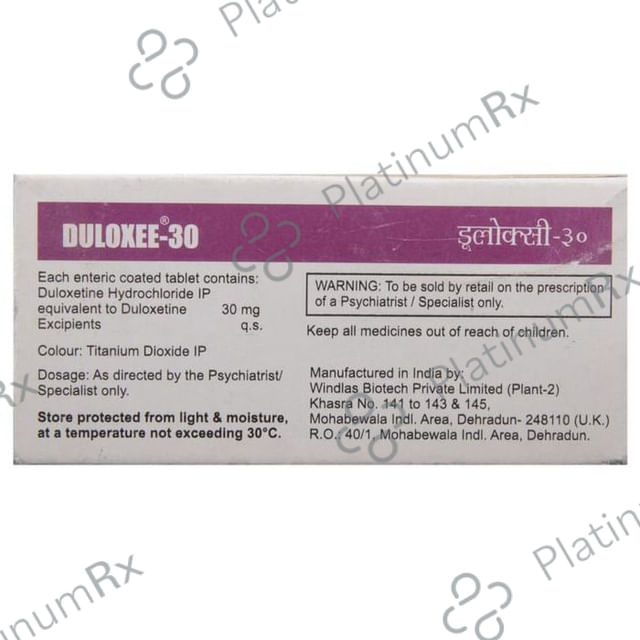 Duloxee 30 Tablet