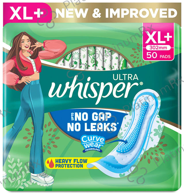 Whisper Ultra Clean Hygiene Comfort Sanitary Pads - Size XL+ 50 pads