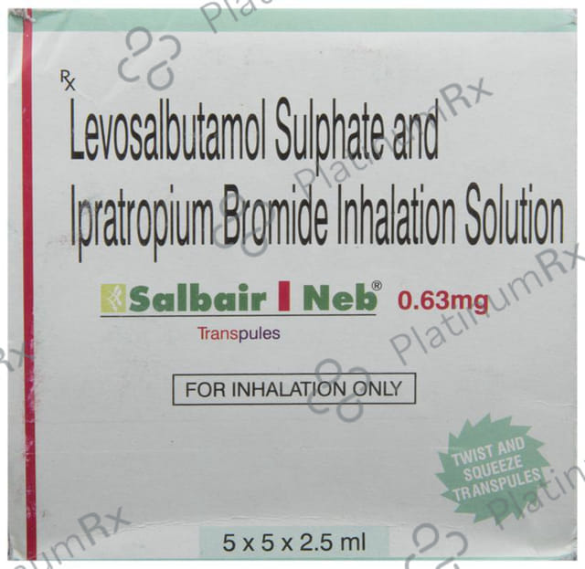 Salbair I Neb 0.63mg Transpules 2.5ml Transpules 1s