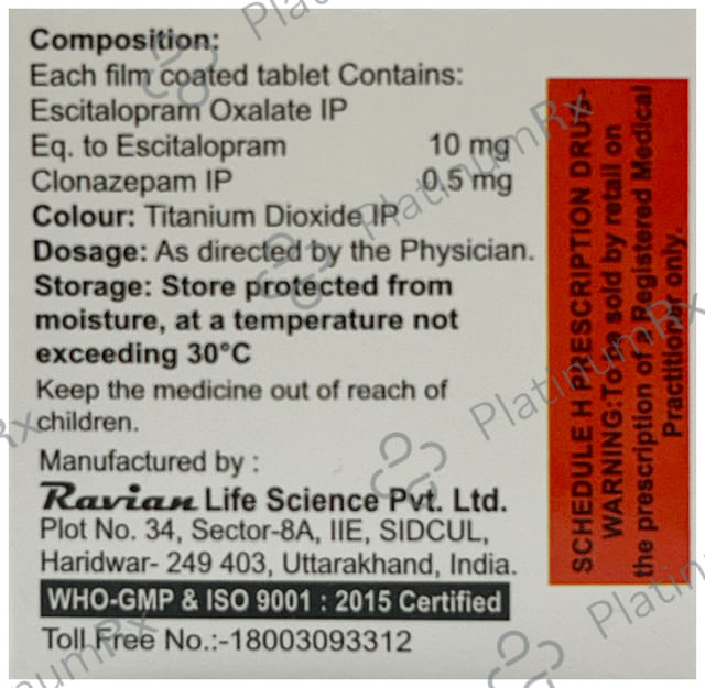 Placepam-Plus 0.5mg/10mg Tablet