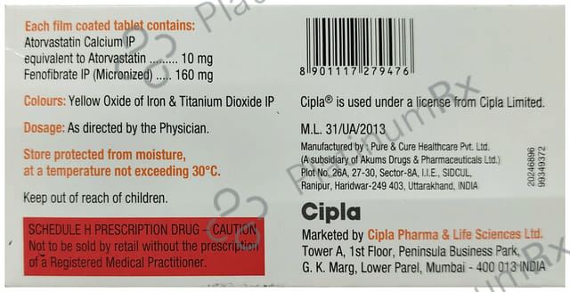 Lipvas F 10/160mg Tablet 10s