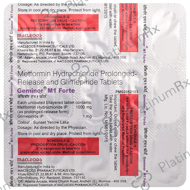 Geminor M1 Forte 1/1000mg Tablet PR 10s