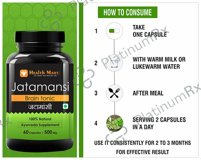 Health Mart Jatamansi 500mg Brain Tonic Capsule