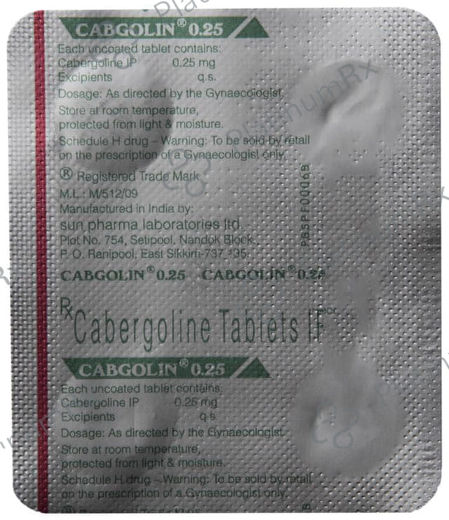 Cabgolin 0.25mg Tablet 4s