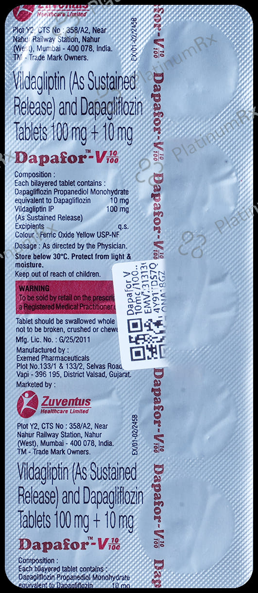 Dapafor V 10mg/100mg Tablet