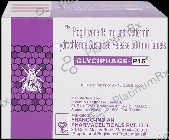 Glyciphage P 15/500mg Tablet SR 10s