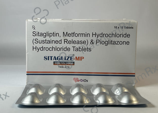 Sitaglize MP 100/15/1000mg Tablet SR 10s
