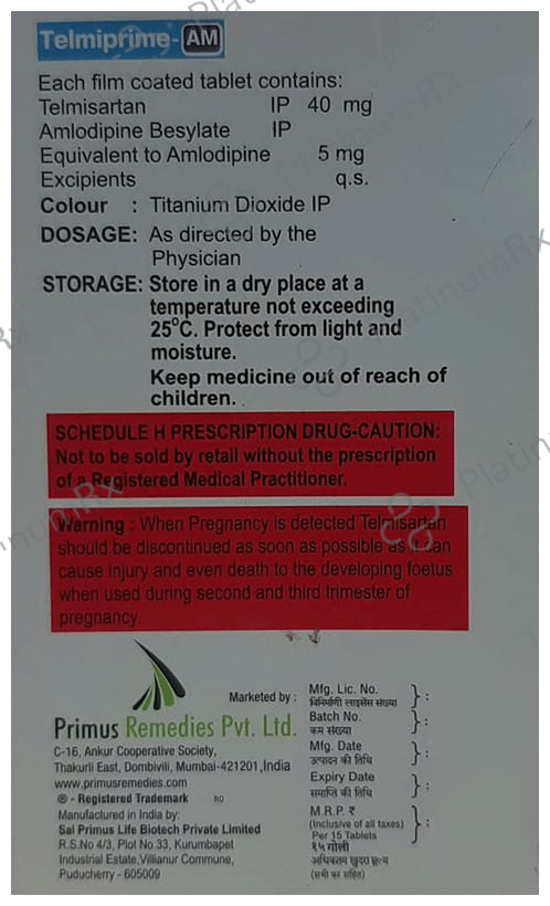 Telmiprime AM 5/40mg Tablet 15s
