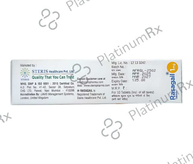 Rasagail 1mg Tablet 10s