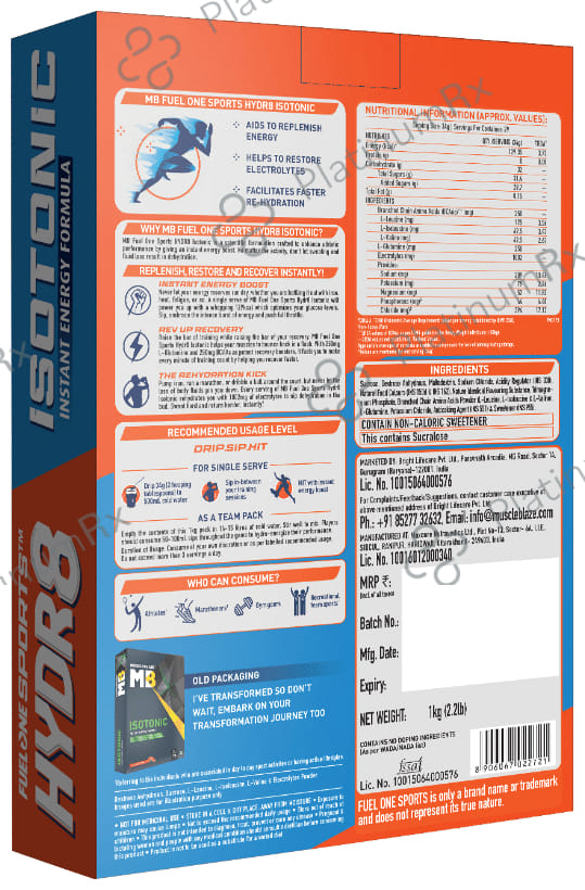 MuscleBlaze Isotonic Instant Energy - With Electrolytes, BCCAs & Glutamine - Flavour Watermelon