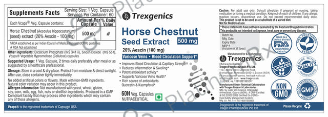 Trexgenics Horse Chestnut Seed Extract Veg Capsule