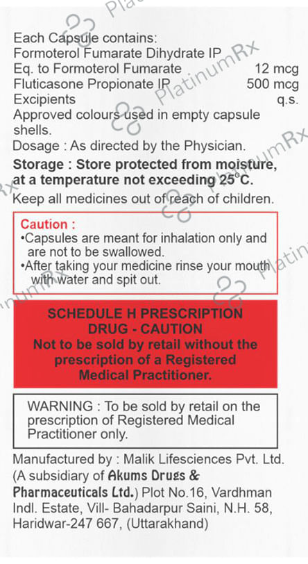Flutikrit F 500/12mcg Capsule 30s