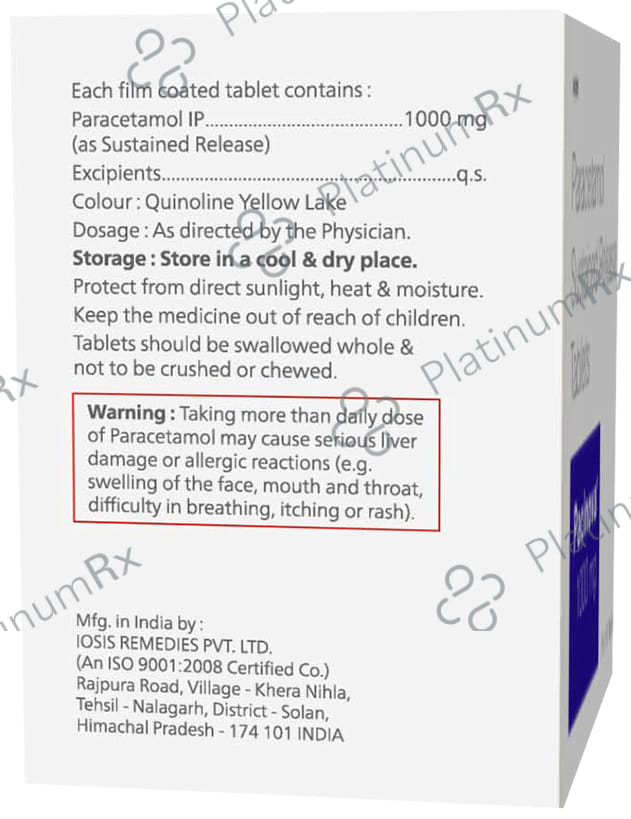 Pacinova 1000mg Tablet 10s