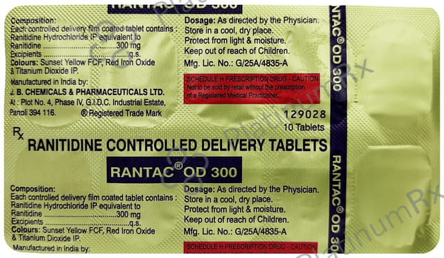 Rantac OD 300mg Tablet CR 10s
