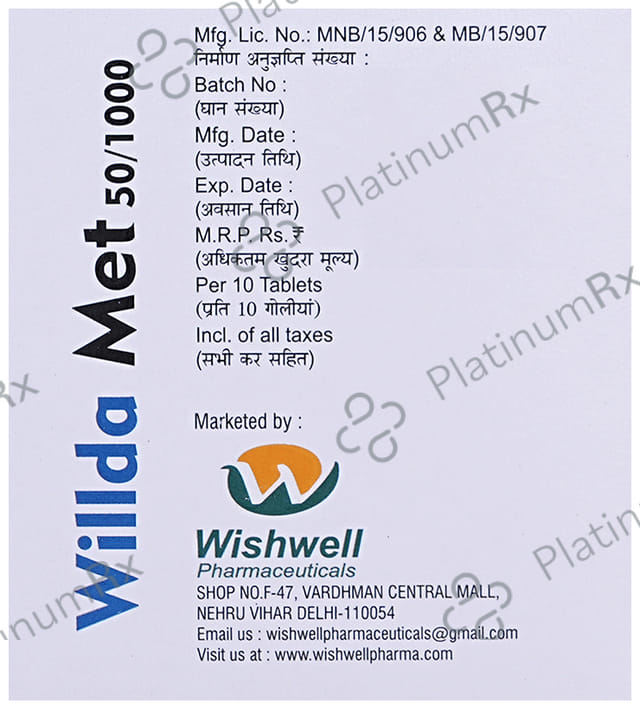Willda Met 50/1000 Tablet