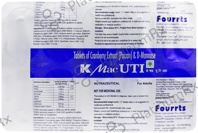 K Mac Uti Tablet 10s