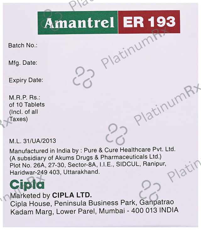 Amantrel 193mg ER Tablet 10s