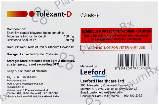 Tolexant D 150/50mg Tablet 10s