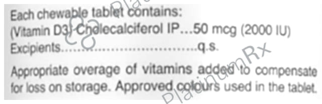 Briyo Vitamin D3 2000IU Chewable Tablet 90s