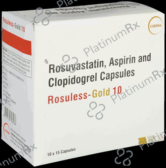 Rosuless Gold 10/75/75mg Capsule 15s