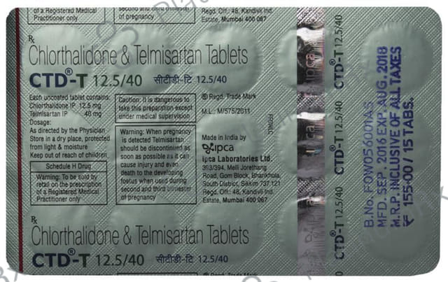 CTD T 12.5/40mg Tablet 15s