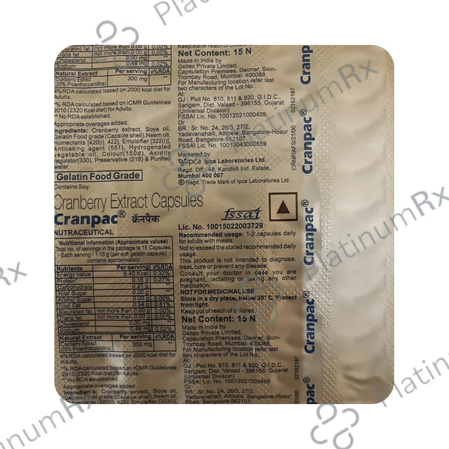 Cranpac 300mg Capsule 15s
