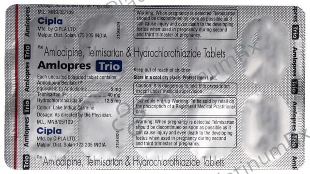 Amlopres Trio 5/12.5/40mg Tablet 10s