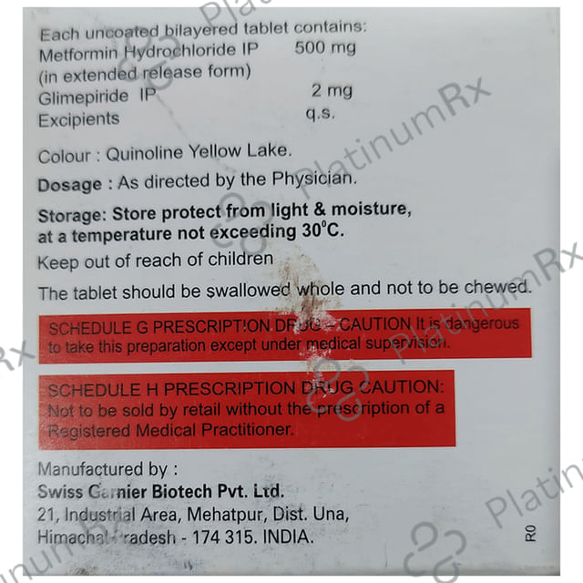 Glucorix M 2/500mg Tablet ER 15s