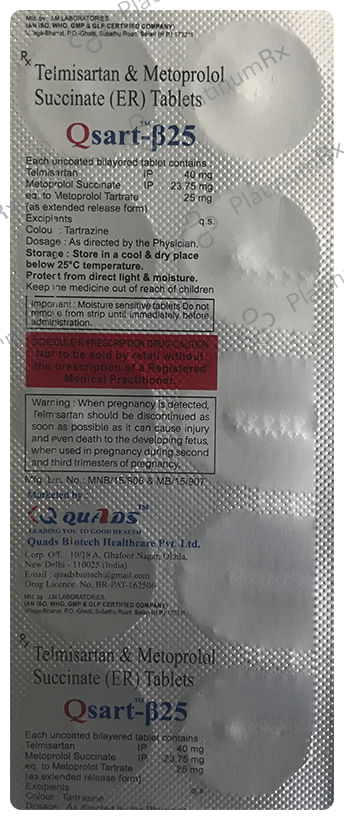 Qsart B25/40mg Tablet ER 10s